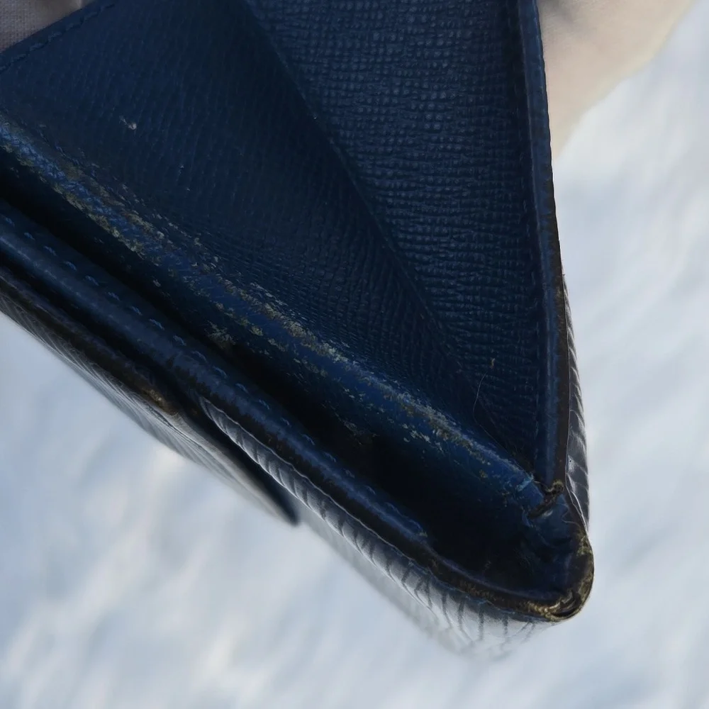Louis Vuitton Vintage Blue Epileather Elise Women's Trifold Wallet